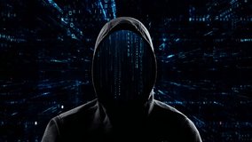 Digital Code falling and Computer Hacker attack cyber security. Hackers and malware hackers laptops dangerous digital code binary code background. - Powered by Shutterstock - Get 15% off with code: PIKWIZARD15