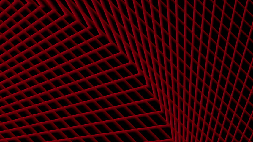 Red geometric grid on a black background, suitable for architectural concepts, technological themes, and abstract artwork.