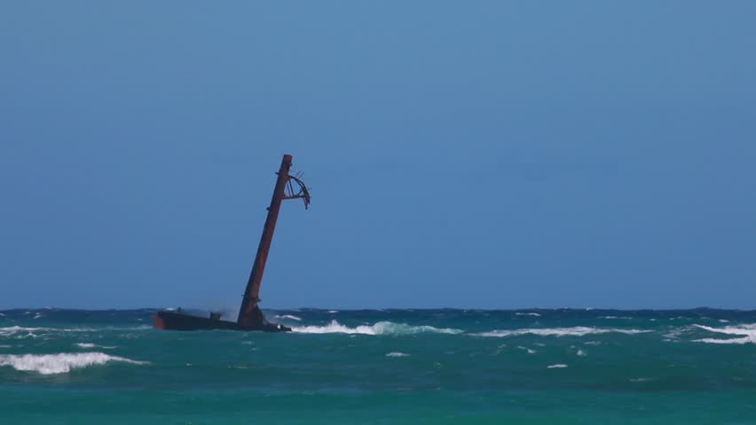 Pole in stormy waters