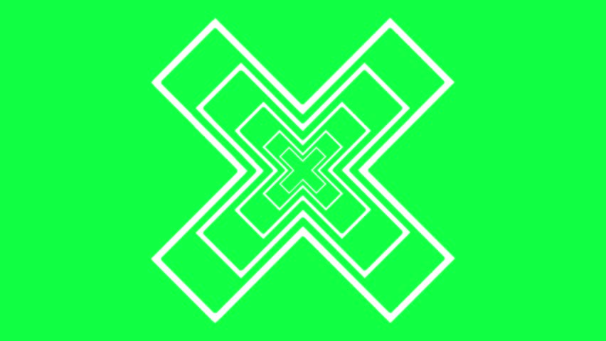 A solid green screen background ideal for creating a cross gamer shapes glitch effect, perfect for video game streams, transition overlays, and digital content creation.