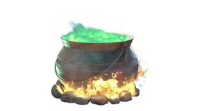 Witch cauldron with green boiling potion animation - Powered by Shutterstock - Get 15% off with code: PIKWIZARD15