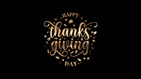 Golden happy thanksgiving day text with leaf confetti on transparent background. Suitable for holiday designs, greeting cards, and social media posts. - Powered by Shutterstock - Get 15% off with code: PIKWIZARD15