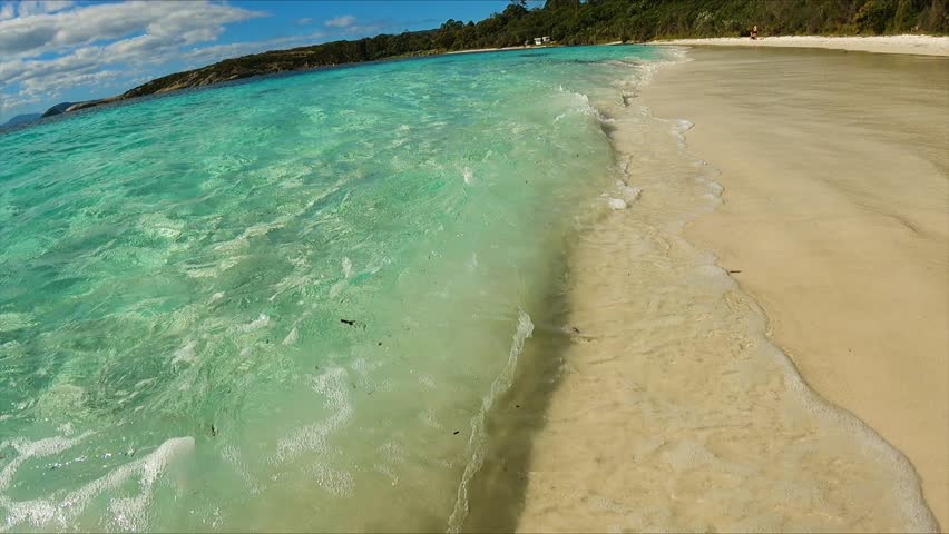 Filming under water in Frenchman Bay, Australia. Showing the turquoise water. 