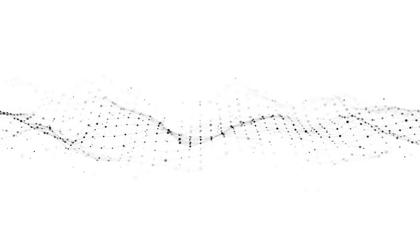 Dynamic digital wave flow on white background. Motion visualisation of data process in cyberspace. Technology of particles conection. 4K animation background.  - Powered by Shutterstock - Get 15% off with code: PIKWIZARD15