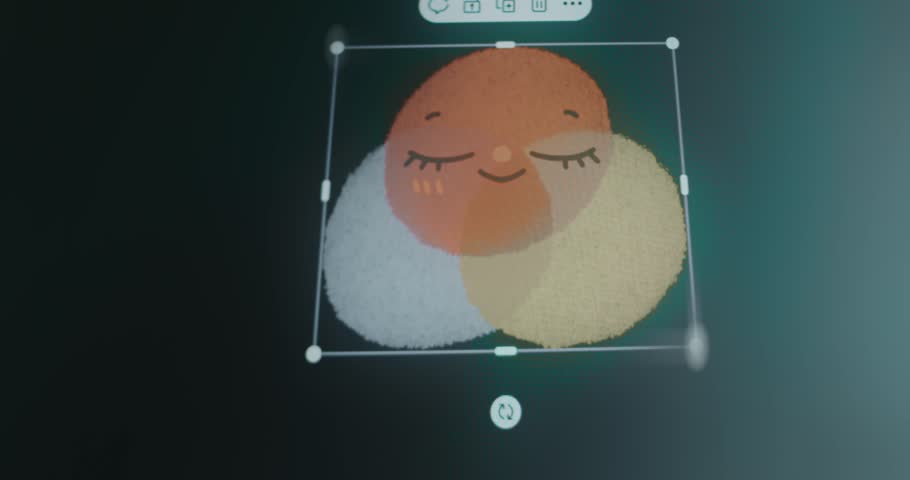 Character formed by overlapping of three round shaped