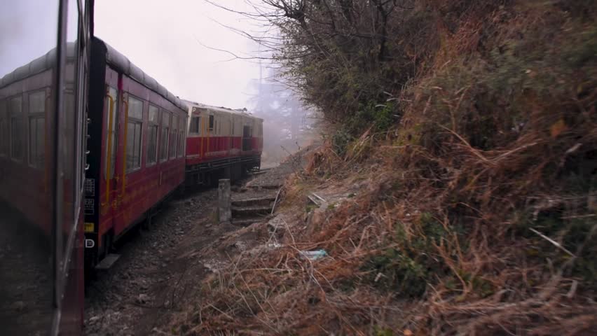 The toy train runs from Kalka to Shimla or Simla, the capital of Himachal Pradesh, north India in the northern Indian Himalayas. It is part of the Indian mountain railways.