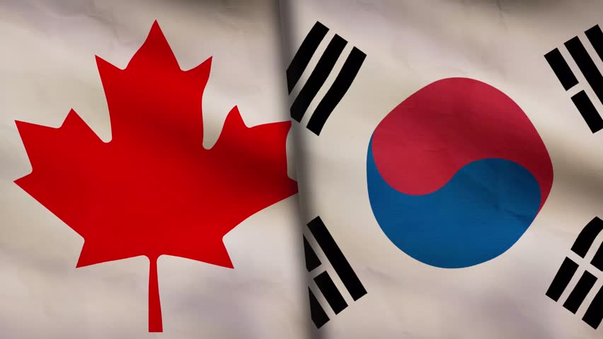 Canada flag and South Korea