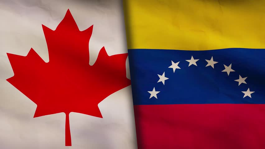 Canada flag and Venezuela 4k