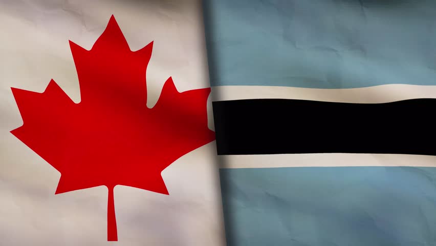 Canada flag and Botswana 4k