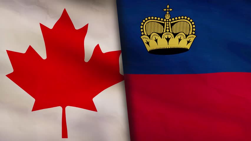 Canada flag and Liechtenstein 4k