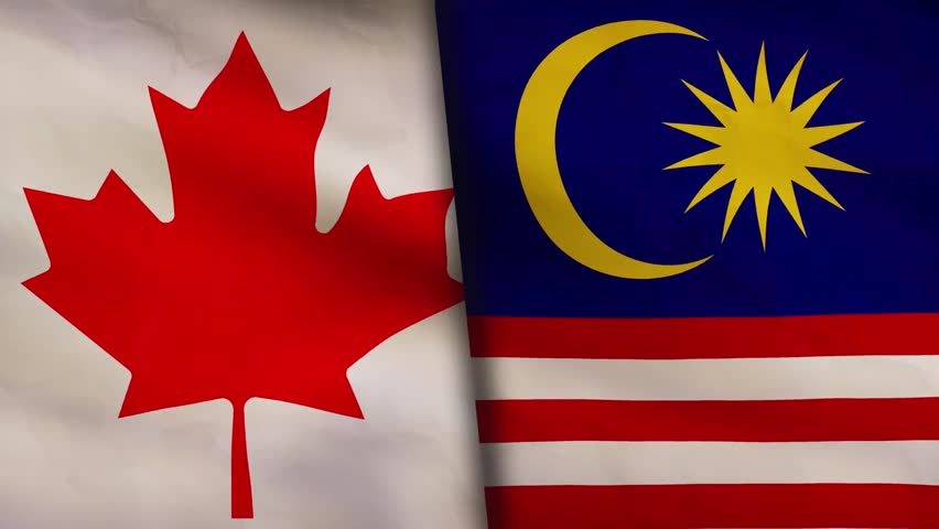 Canada flag and Malaysia 4k