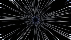 Dynamic space warp effect with streaking lights converging at a central point on a black looping background video motion 4k, ideal for illustrating concepts of speed, travel - Powered by Shutterstock - Get 15% off with code: PIKWIZARD15