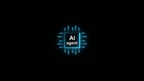 AI agent icon, working with virtual reality circuit board animation Isolated on Black Background - Powered by Shutterstock - Get 15% off with code: PIKWIZARD15