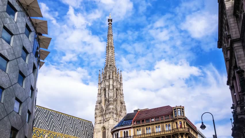 View of st stephens cathedral in vienna, austria, with cloudy blue sky