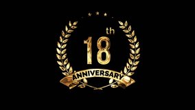 18th Anniversary Celebration. Golden 18 Year Anniversary Animation - Powered by Shutterstock - Get 15% off with code: PIKWIZARD15