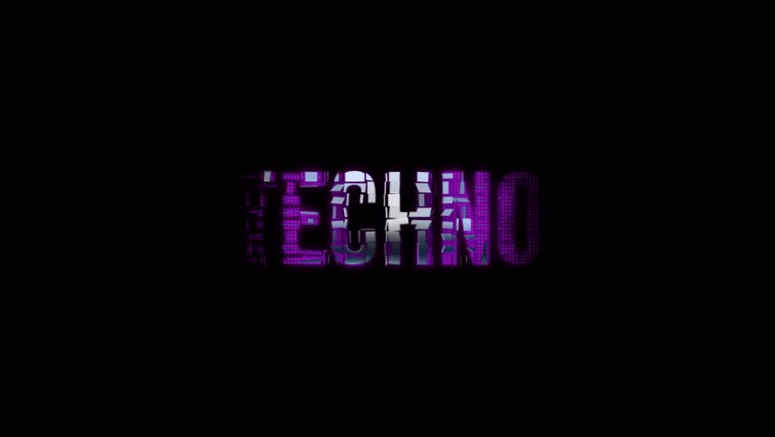 Purple Techno Text Reveal Animation Turning into Silver Futuristic Effect Video