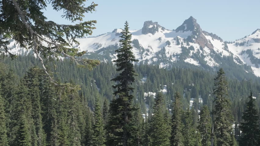 View of the mountains from the top of Mount Rainier, Washington State, USA