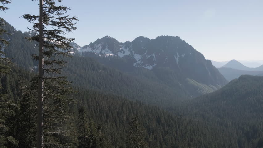 View of the mountains from the top of Mount Rainier, Washington State, USA