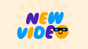 New Video Announcement Animated Clip: A vibrant and eye-catching digital Gif, optimized for modern video promotion,  Typography of  New Video Animation - Powered by Shutterstock - Get 15% off with code: PIKWIZARD15