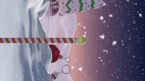 Animation of snow falling over christmas winter scenery. Christmas, festivity, celebration and tradition concept digitally generated video. - Powered by Shutterstock - Get 15% off with code: PIKWIZARD15
