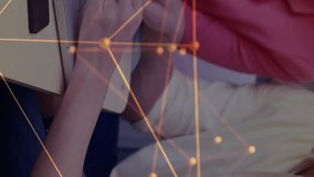 Animation of network of connections over diverse business people in office. Global finance, business, connections, computing and data processing concept digitally generated video. - Powered by Shutterstock - Get 15% off with code: PIKWIZARD15