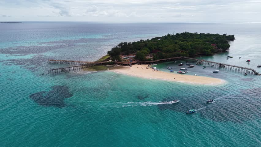 Aerial view of Prison Island, Zanzibar, Tanzania