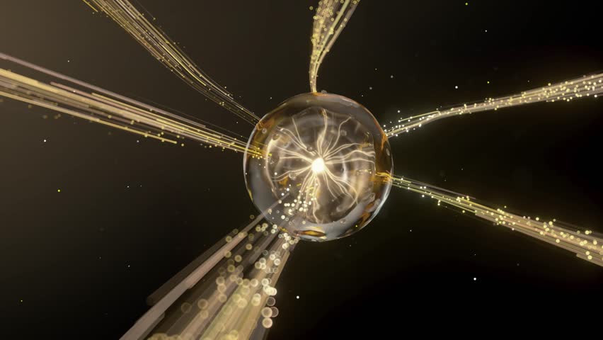 Gold essence balls gather and fuse to fight wrinkles, anti-aging and activate cells. Cosmetic essence molecules are used in creams, facial essences, hair care products and essential oils.3D animation. - Powered by Shutterstock - Get 15% off with code: PIKWIZARD15