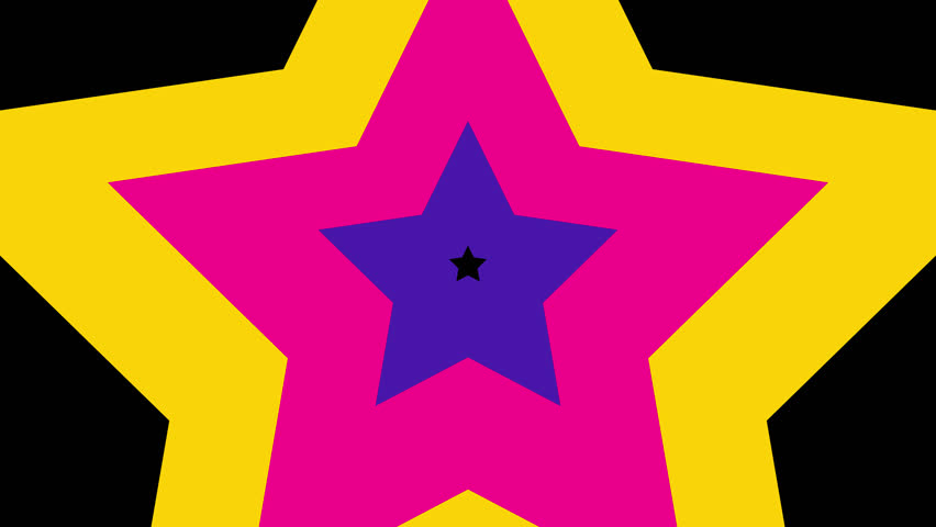 Star slide transition multi colored background with alpha channel 4k