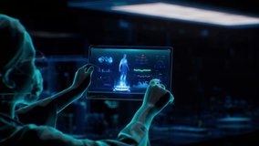 In the future of artificial intelligence medical care, doctors perform surgery on patients and monitor the patients' physical data, holographic images, and 3D animations on tablet computers.	 - Powered by Shutterstock - Get 15% off with code: PIKWIZARD15