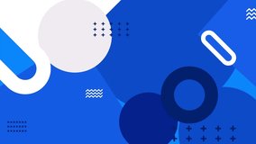 blue and white geometric pattern elements and shapes in abstract design seamless 4k video background motion pop art design - Powered by Shutterstock - Get 15% off with code: PIKWIZARD15