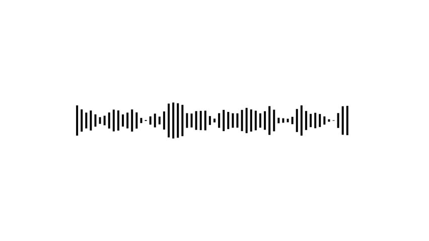 audio waves motion on black. Sound waves or audio waveform. Voice and conversation recording, soundtrack and music video visualization. Audio waves spectrum and frequency. Sound wave equalizer.