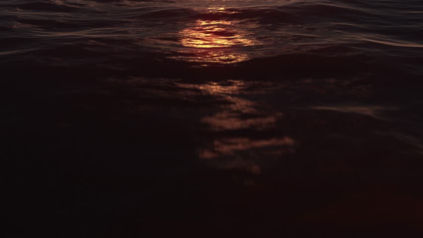 Golden Hour Sun Setting Over Ocean Horizon