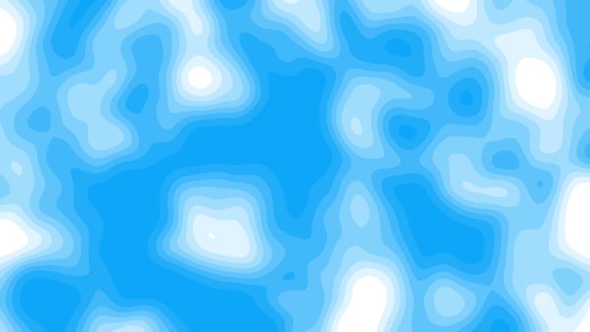Light blue, violet, petrol colour morphing gradient background. Retro futuristic abstract topographic map with waves, contour lines, organic shapes. Flowing motion of round shapes educational projects