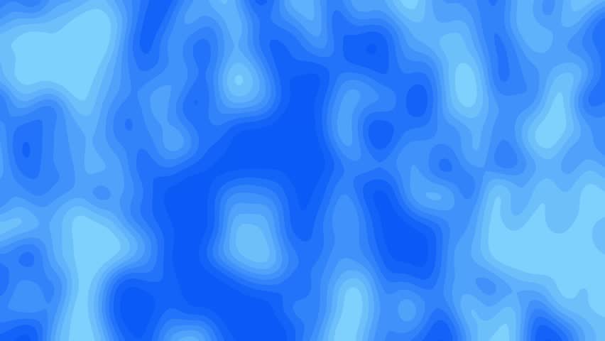 Light blue, violet, petrol colour morphing gradient background. Retro futuristic abstract topographic map with waves, contour lines, organic shapes. Flowing motion of round shapes educational projects