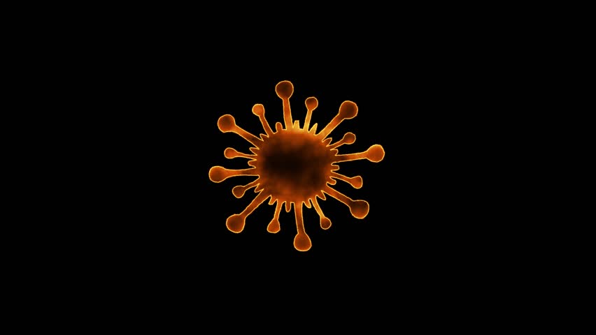 Glowing Neon Virus and Disease Icons, Including Isolated Coronavirus Symbol in Line Style. 
