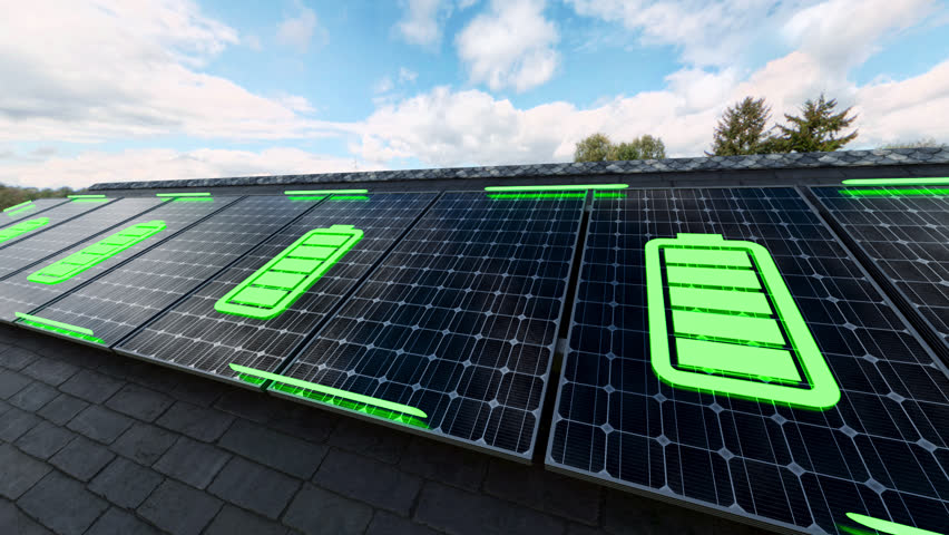 Solar Energy Panels Installed on the Roof of a House 2