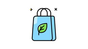 Light blue eco bag with green leaf design, ideal for ecofriendly concepts, sustainable living, environmental products, and reusable shopping themes. - Powered by Shutterstock - Get 15% off with code: PIKWIZARD15