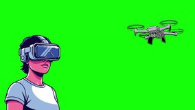 drone flying animation on the green screen - Powered by Shutterstock - Get 15% off with code: PIKWIZARD15