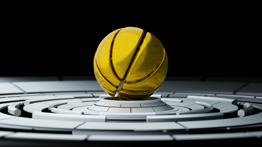 Spinning Golden Basketball Ball, Championship Splash Screen
