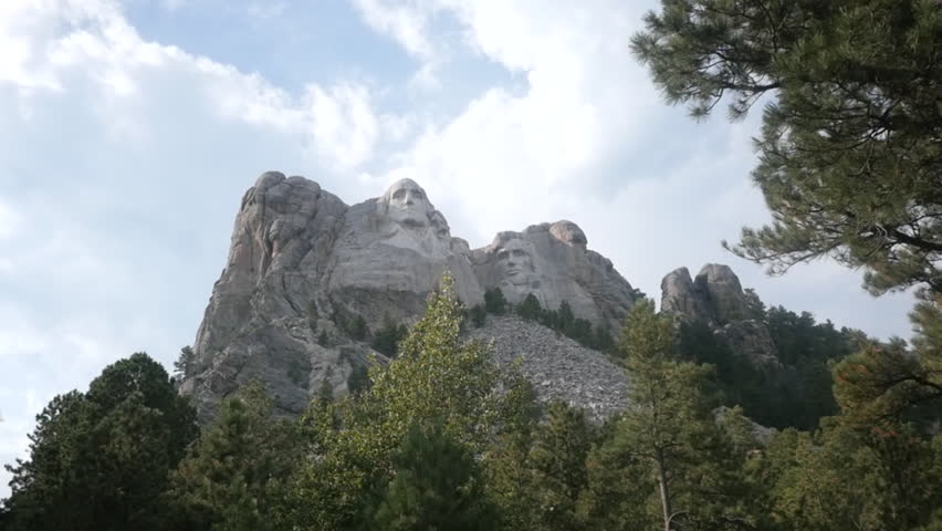 View looking upward towards Mount Rushmore