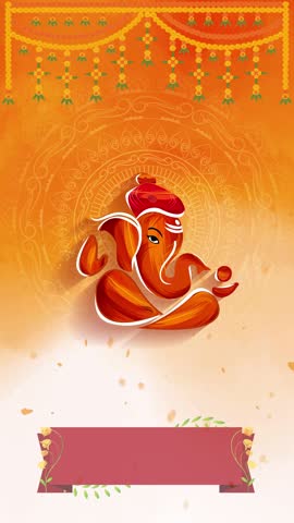 Festive Ganesh Chaturthi wishes video featuring Lord Ganesha, vibrant decorations, lights, and traditional celebration elements. Perfect for greetings and festive content