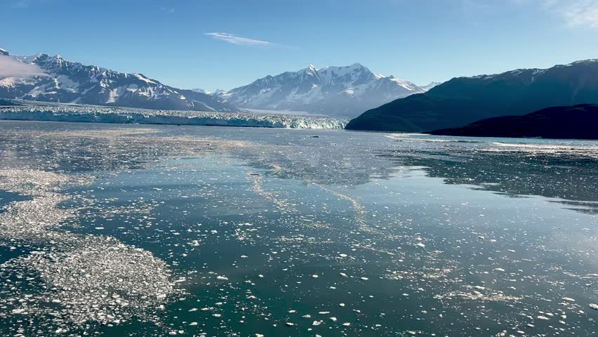 ice in bay near the hubbard glacier in alaska