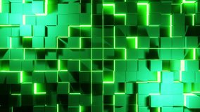 Metalic green neon cubes lights VJ loop background animation - Powered by Shutterstock - Get 15% off with code: PIKWIZARD15