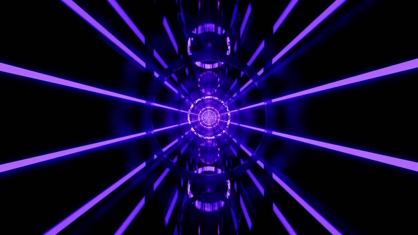 Purple round circle tunnel with mirrored floor VJ loop background