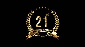 21th Anniversary Celebration. Golden 21 Year Anniversary Animation - Powered by Shutterstock - Get 15% off with code: PIKWIZARD15