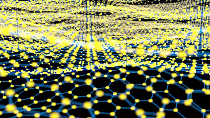 Yellow Honeycomb grid on black bg able to loop endless 4k. 3D Illustration