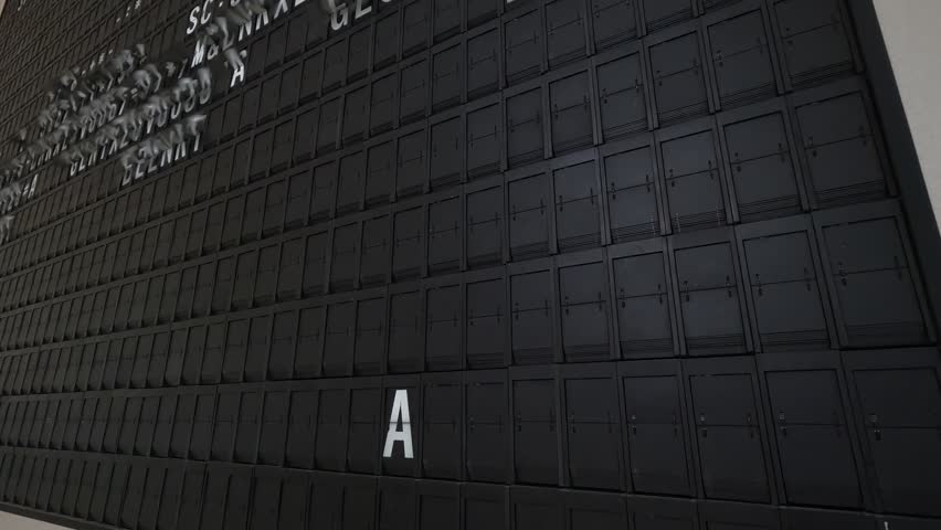 Airport flip board at Changi airport, Singapore