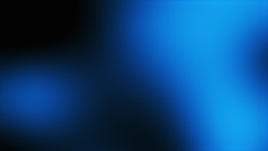 Abstract blue gradient background of soft blurred lights fluid motion on black. Glowing light blue lights flow, liquid backround with flashes. Information technology background, innovations. 4k loop.