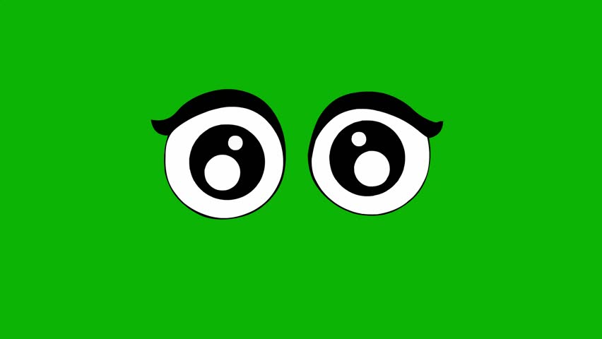 Eyes Blink Animation Green Screen | Cartoon Eye Effect