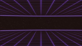 Retro 80s style thank you message.  Purple neon grid background, perfect for social media, video, or animation.  Stylish and nostalgic design. - Powered by Shutterstock - Get 15% off with code: PIKWIZARD15